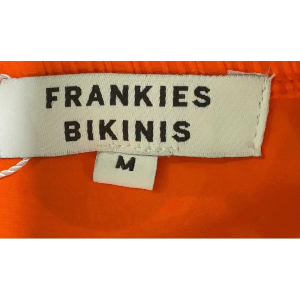 NWT Frankies Bikinis Richie Plisse‎ Dress Orange Cut Out Strapless Mini Size M - Picture 5 of 5